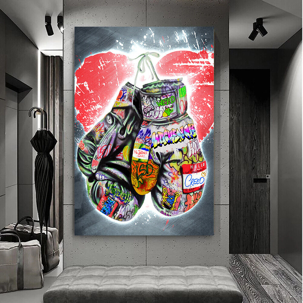 Leinwand Bilder Boxhandschuhe Sport Pop Art Wandbilder -Hochwertiger Kunstdruck B8475