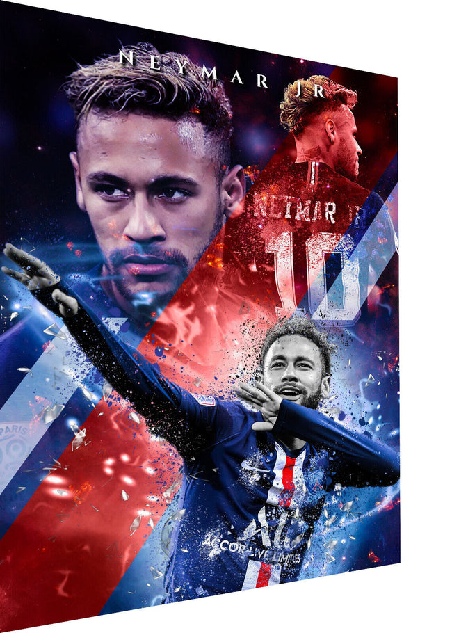 Leinwand Bilder Neymar  Fußball Pop Art Wandbilder -Hochwertiger Kunstdruck B8386