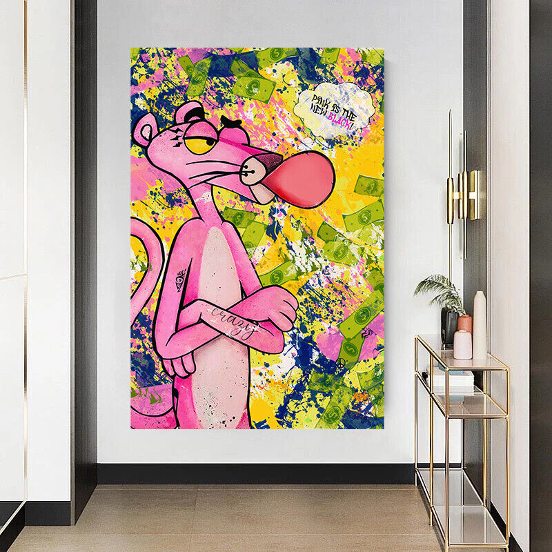 Leinwand Bilder Rosarote Panther Pop Art Wandbilder -Hochwertiger Kunstdruck B8491