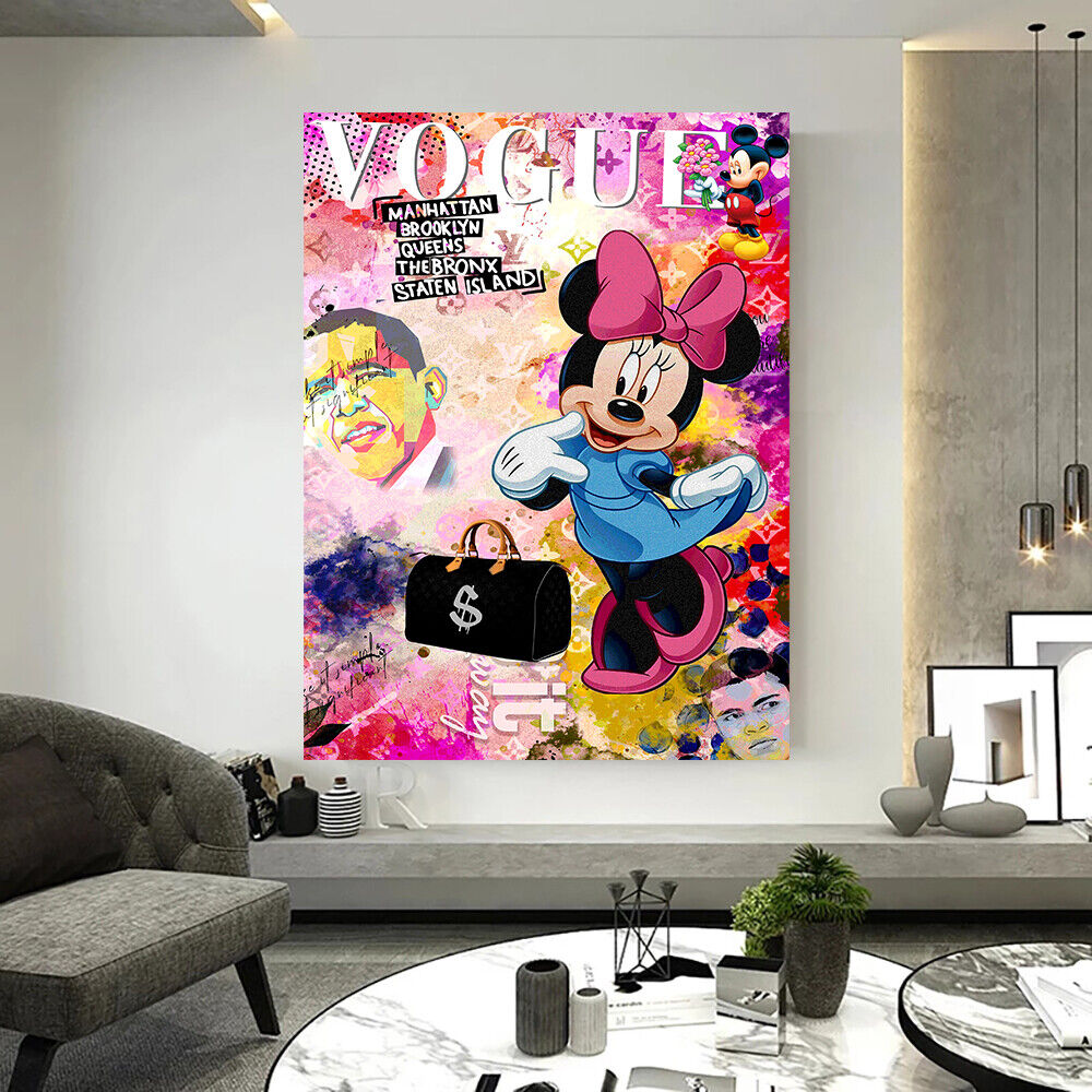 Leinwand Bilder Minnie Maus Tasche Pop Art Wandbilder