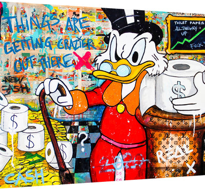 Leinwand Bilder Dagobert Duck Grazier Pop Art Wandbilder-Hochwertiger Kunstdruck B8318