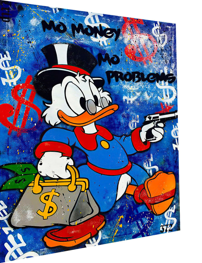 Leinwand Bilder Dagobert Duck ProblemsPop Art Wandbilder-Hochwertiger Kunstdruck B8322