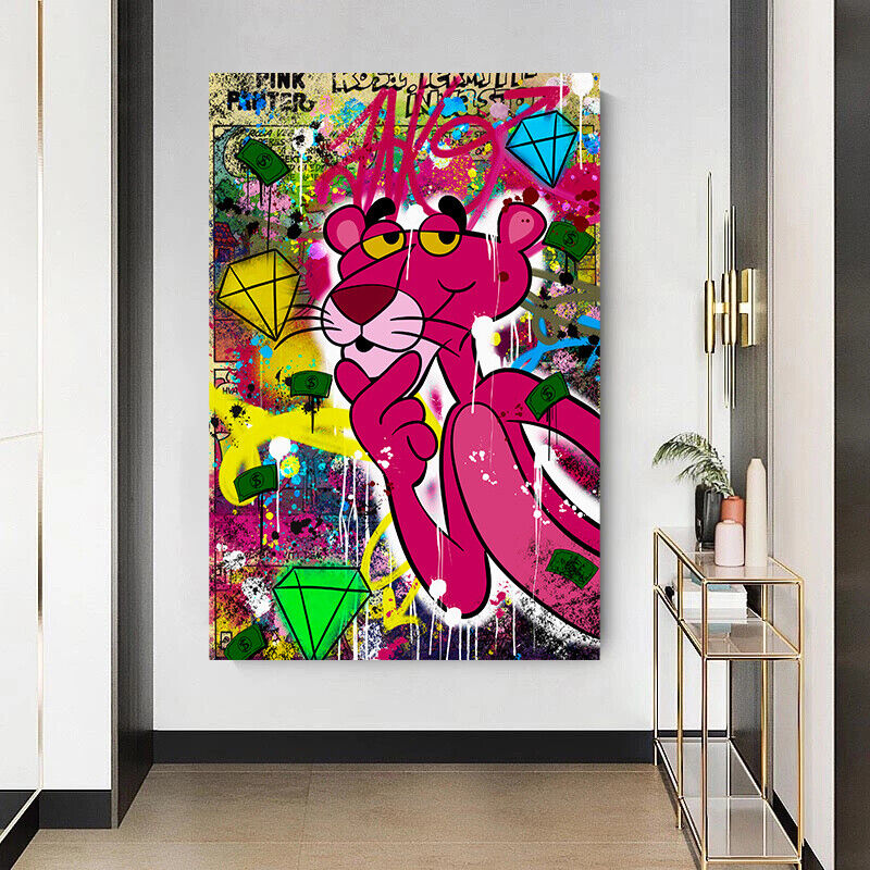 Leinwand Bilder Panther Denker Pop Art Wandbilder -Hochwertiger Kunstdruck B8492