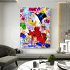 Leinwand Bilder Dagobert Duck Cash Pop Art Wandbilder-Hochwertiger Kunstdruck B8321