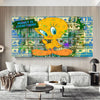 Leinwand Bilder Tweety Money Pop Art Wandbilder -Hochwertiger Kunstdruck B8495