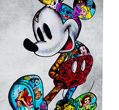 Leinwand Bilder Micky Maus Figuren Pop Art Wandbilder-Hochwertiger Kunstdruck B8336