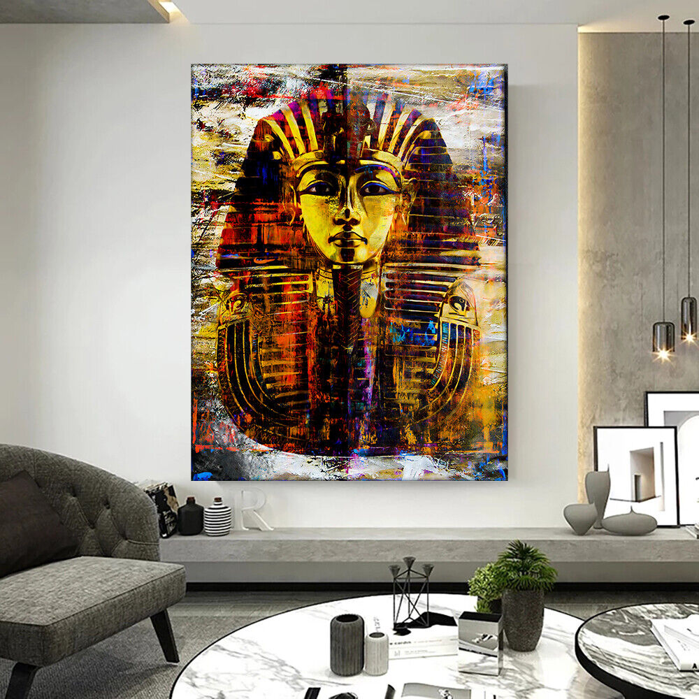 Leinwand Bilder Pharao Ägypten Pop Art Wandbilder -Hochwertiger Kunstdruck B8380