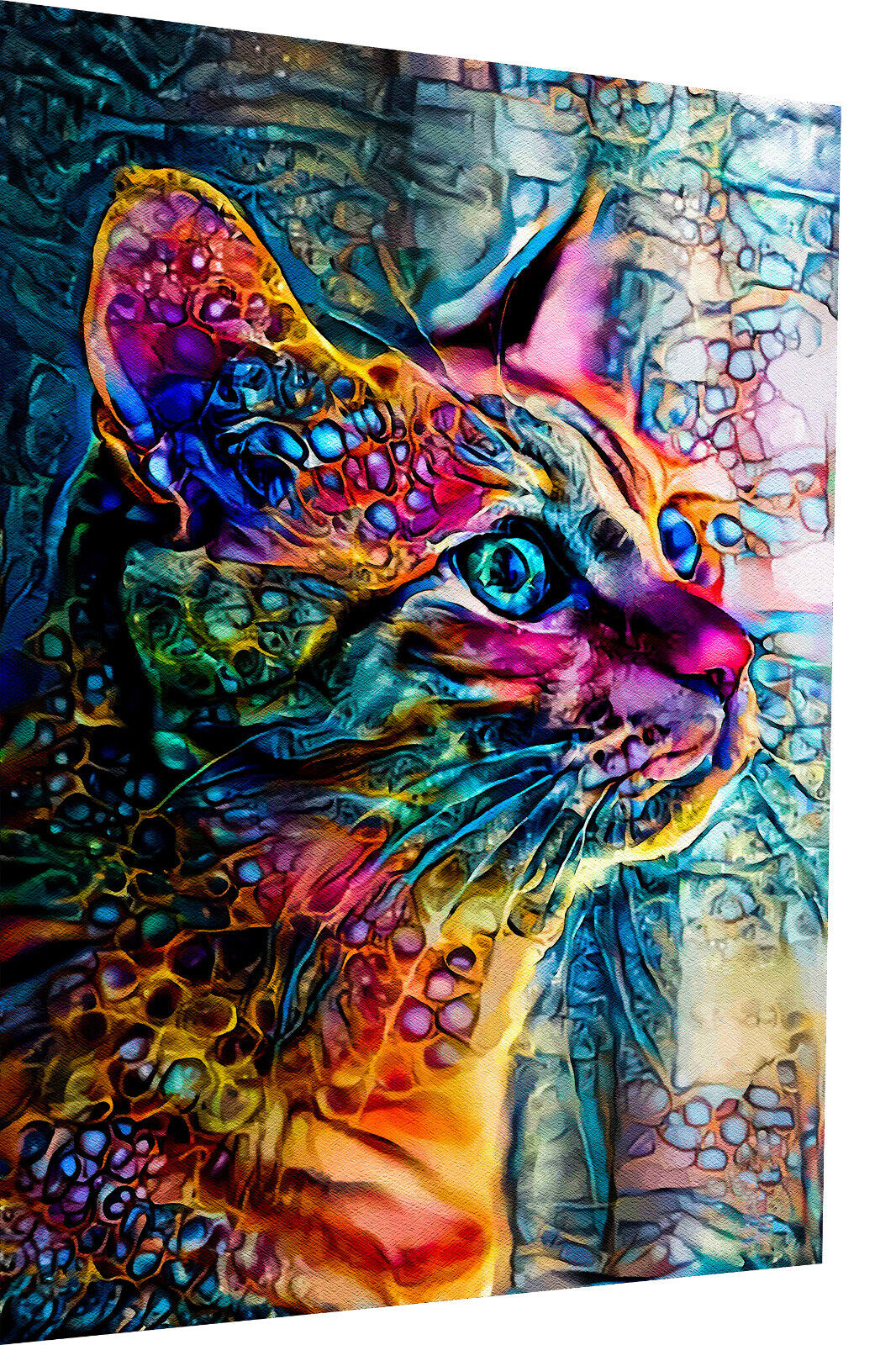 Leinwand Bilder Abstrakte Katze Tiere Wandbilder -Hochwertiger Kunstdruck B8376