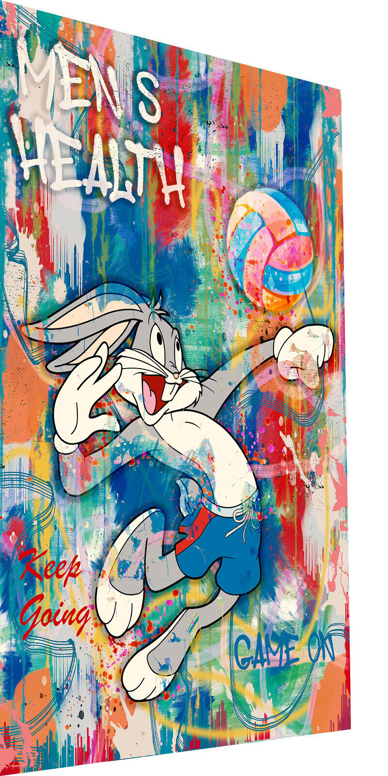 Leinwand Bilder Bugs Bunny Volleybal lPop Art Wandbilder Hochwertiger Kunstdruck B8457