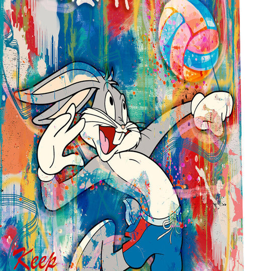 Leinwand Bilder Bugs Bunny Volleybal lPop Art Wandbilder Hochwertiger Kunstdruck B8457