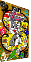 Leinwand Bilder Bugs Bunny Dollar  Pop Art Wandbilder -Hochwertiger Kunstdruck B8478