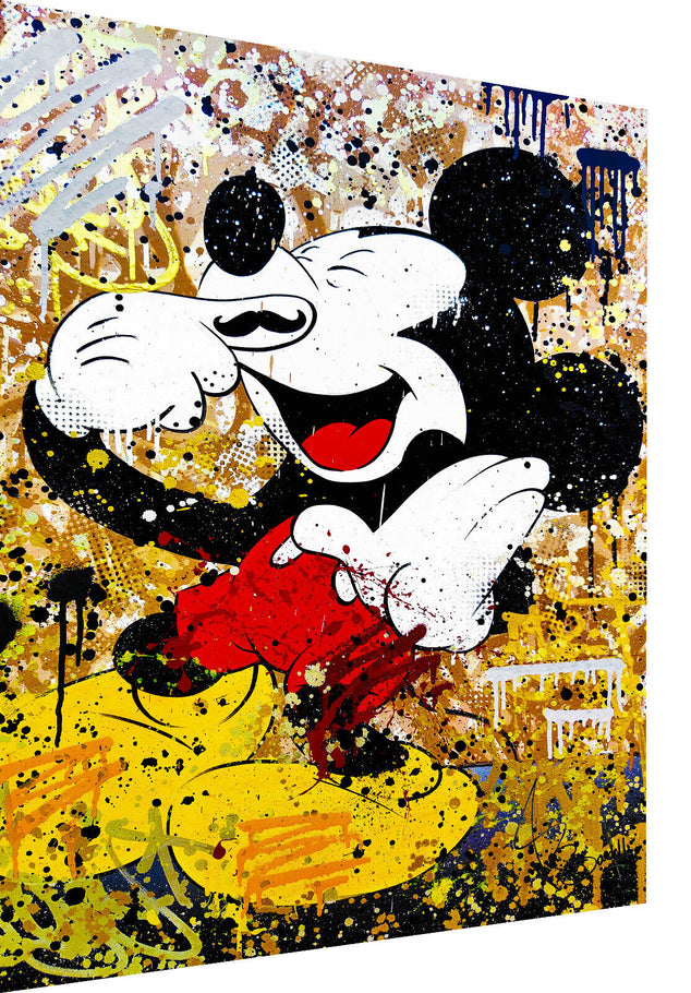 Leinwand Bilder Micky Maus Smile Pop Art Wandbilder-Hochwertiger Kunstdruck B8331