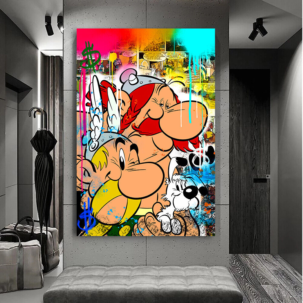 Leinwand Bilder Asterix Obelix  Pop Art Wandbilder -Hochwertiger Kunstdruck B8477