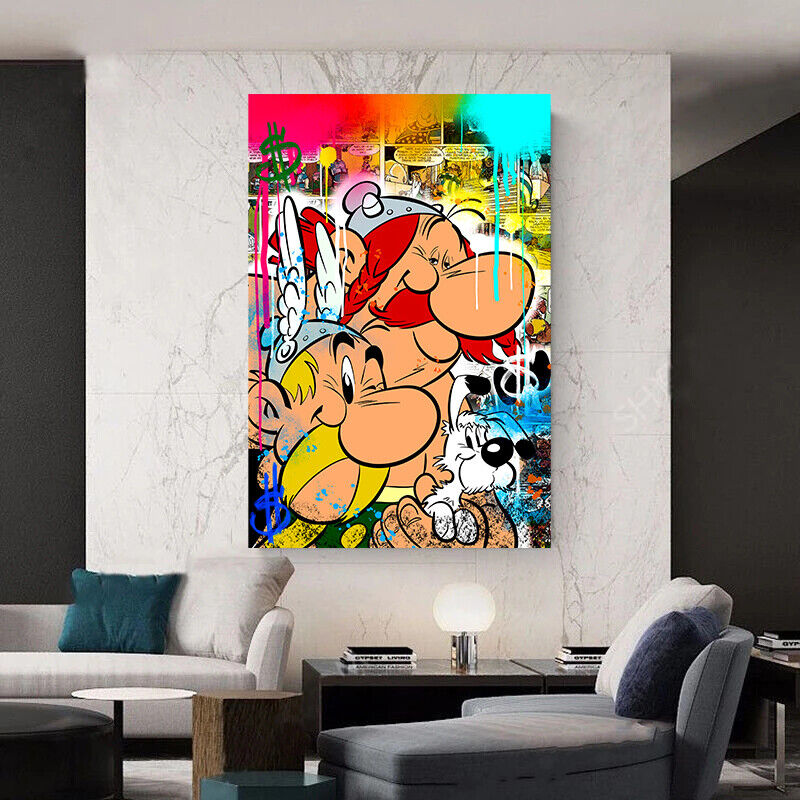 Leinwand Bilder Asterix Obelix  Pop Art Wandbilder -Hochwertiger Kunstdruck B8477