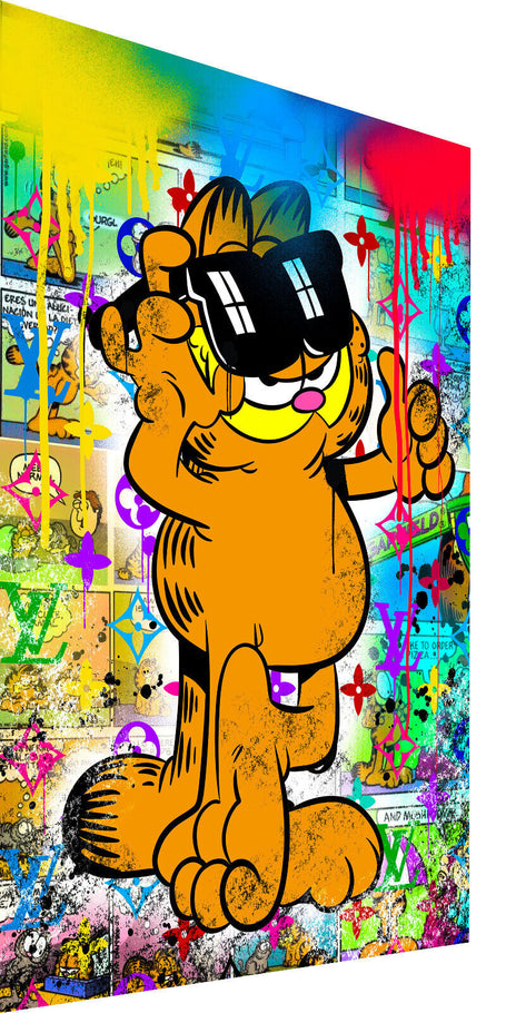 Leinwand Bilder Garfield Katze Comic Pop Art Wandbilder -Hochwertiger Kunstdruck B8468