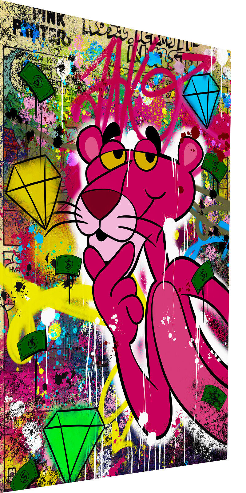 Leinwand Bilder Panther Denker Pop Art Wandbilder -Hochwertiger Kunstdruck B8492