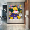 Leinwand Bilder Simpsons Krusty Pop Art Wandbilder -Hochwertiger Kunstdruck B8364