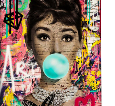 Leinwand Bilder Pop Art Audrey Hepburn  Wandbilder -Hochwertiger Kunstdruck B8344