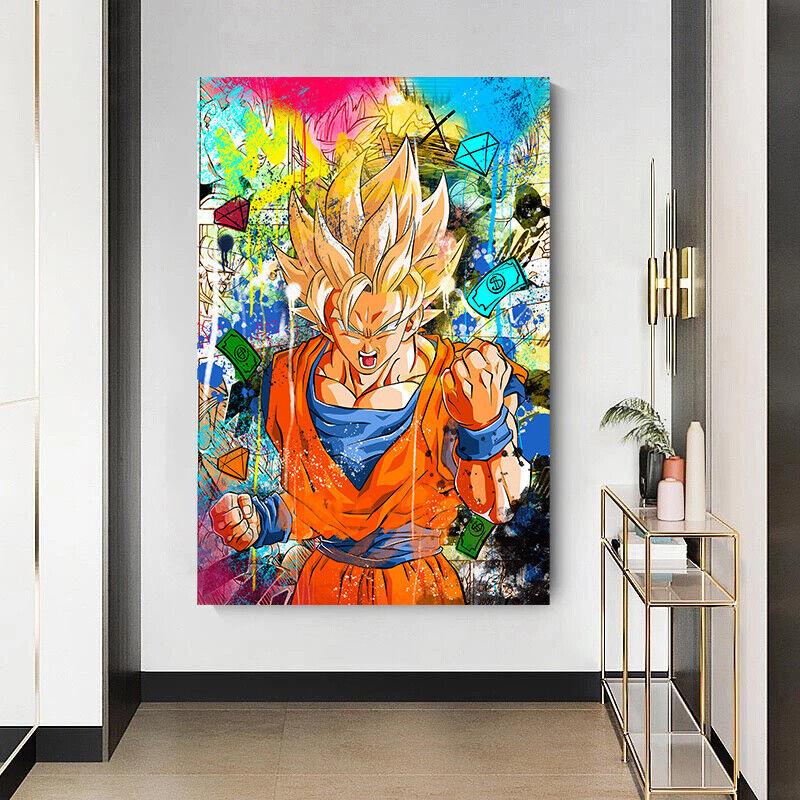 Leinwand Bilder Dragon Ball Z Goku PopArt Wandbilder -Hochwertiger Kunstdruck B8455