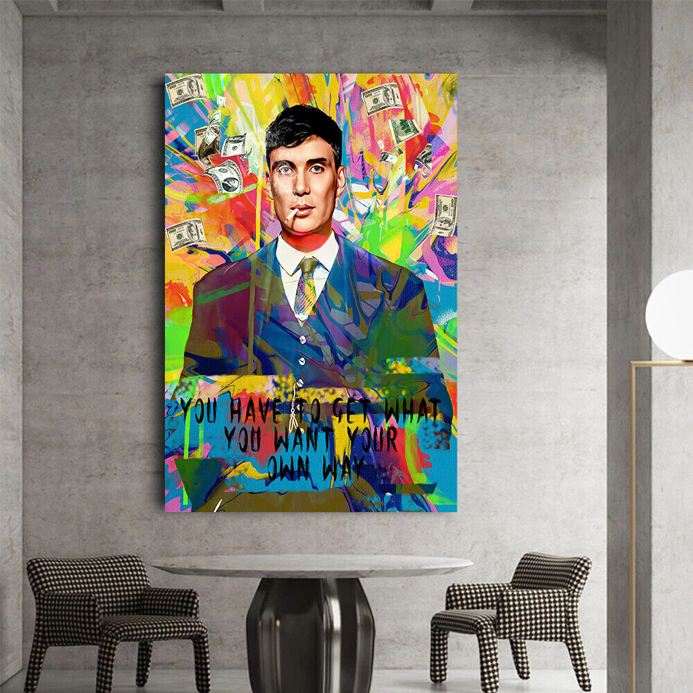 Leinwand Bilder Tommy Shelby Spruch  Pop Art Wandbilder -Hochwertiger Kunstdruck B8464