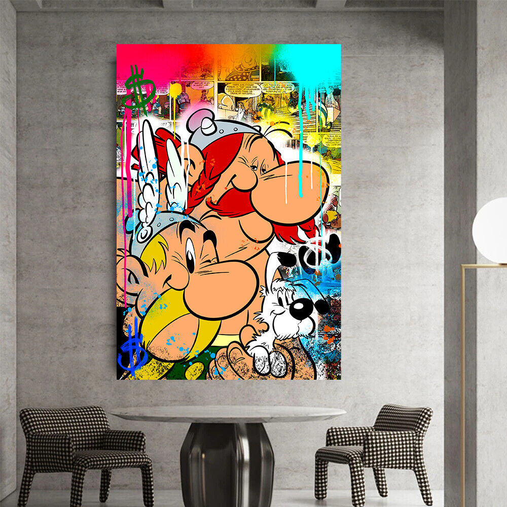 Leinwand Bilder Asterix Obelix  Pop Art Wandbilder -Hochwertiger Kunstdruck B8477