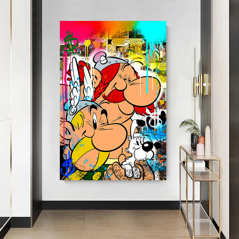 Leinwand Bilder Asterix Obelix  Pop Art Wandbilder -Hochwertiger Kunstdruck B8477