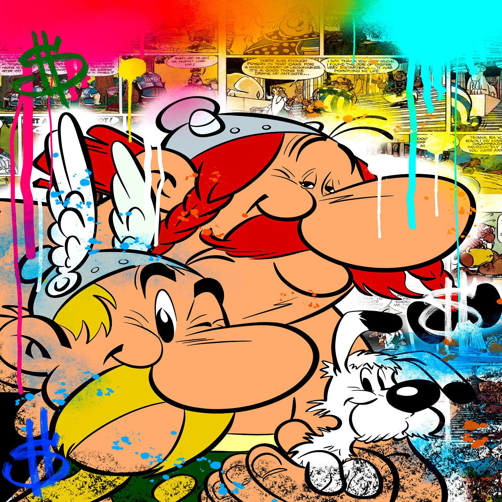 Leinwand Bilder Asterix Obelix  Pop Art Wandbilder -Hochwertiger Kunstdruck B8477