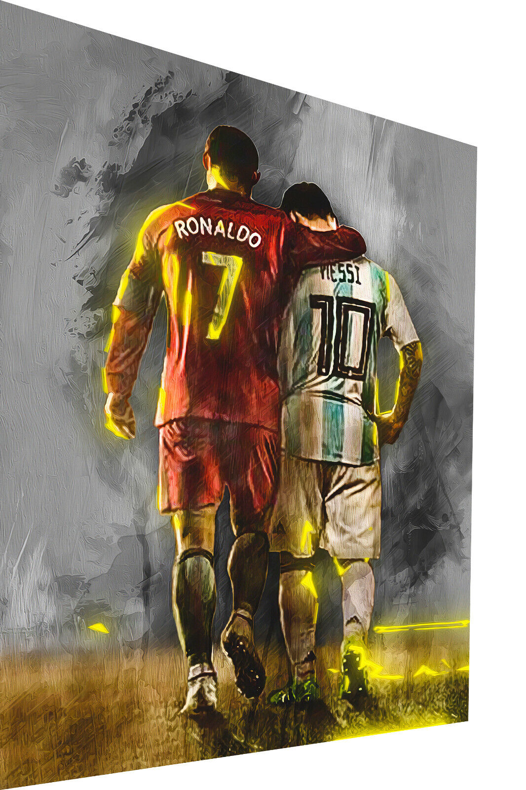 Leinwand Bilder Messi Ronaldo Pop Art Wandbilder -Hochwertiger Kunstdruck B8385