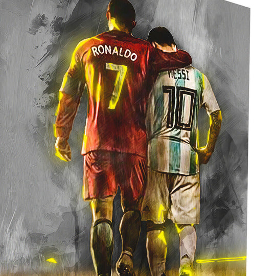 Leinwand Bilder Messi Ronaldo Pop Art Wandbilder -Hochwertiger Kunstdruck B8385