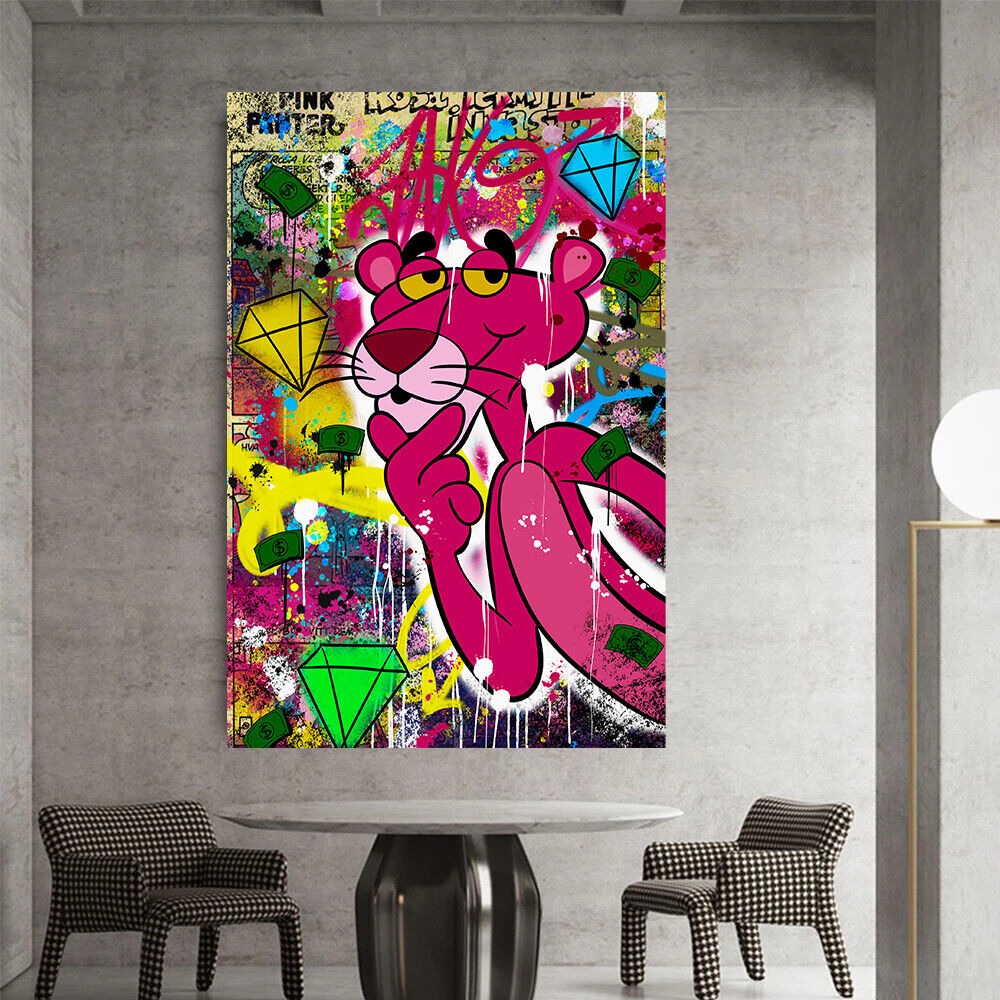 Leinwand Bilder Panther Denker Pop Art Wandbilder -Hochwertiger Kunstdruck B8492