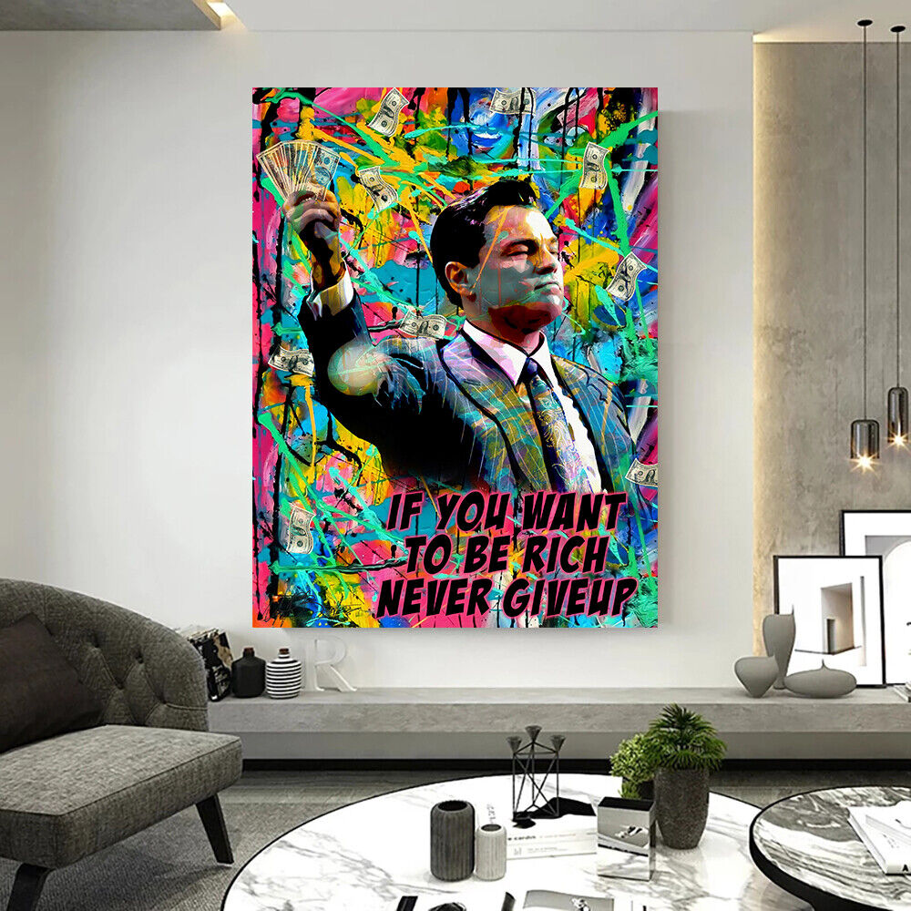 Leinwand Bilder Wolf of Wall Street Pop Art Wandbilder -Hochwertiger Kunstdruck B8497