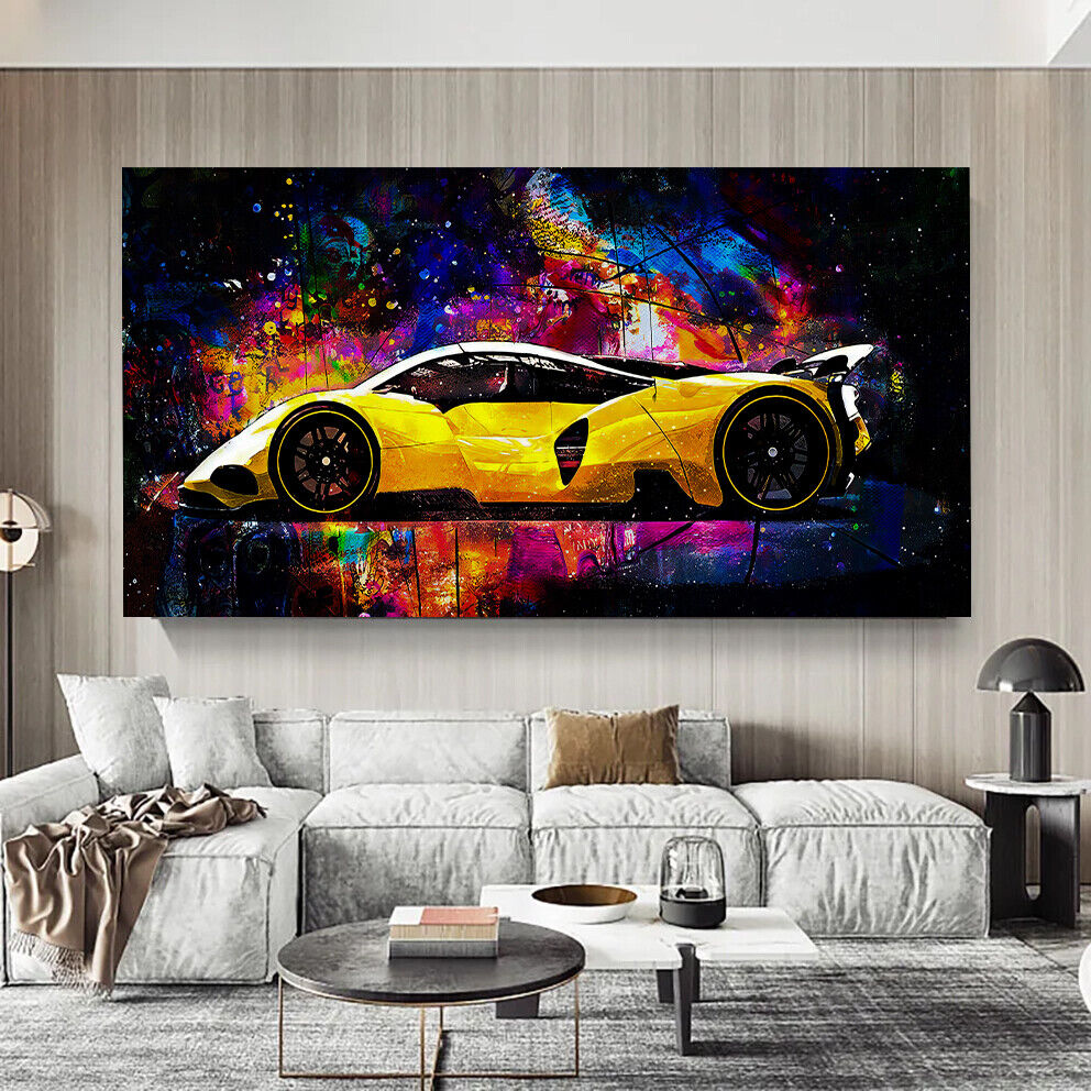 Leinwand Bilder Sportwagen Autos Pop Art Wandbilder -Hochwertiger Kunstdruck B8361