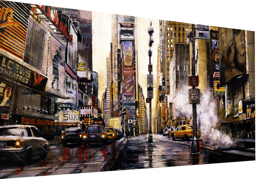 Leinwand Bilder Abstrakt New York NYC Stadt Wandbilder -Hochwertiger Kunstdruck B8393