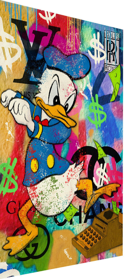 Leinwand Bilder Duck Schreibmaschine  Pop Art Wandbilder-Hochwertiger Kunstdruck B8421