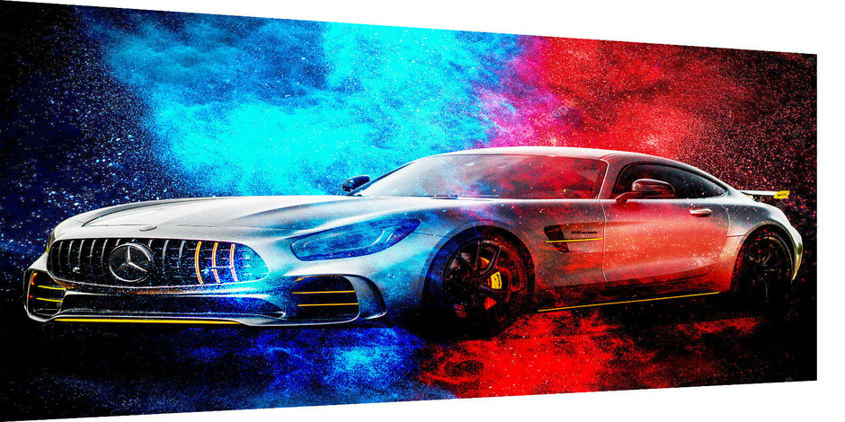 Leinwand Bilder Sportwagen Autos M Abstrakt Wandbilder -Hochwertiger Kunstdruck B8411