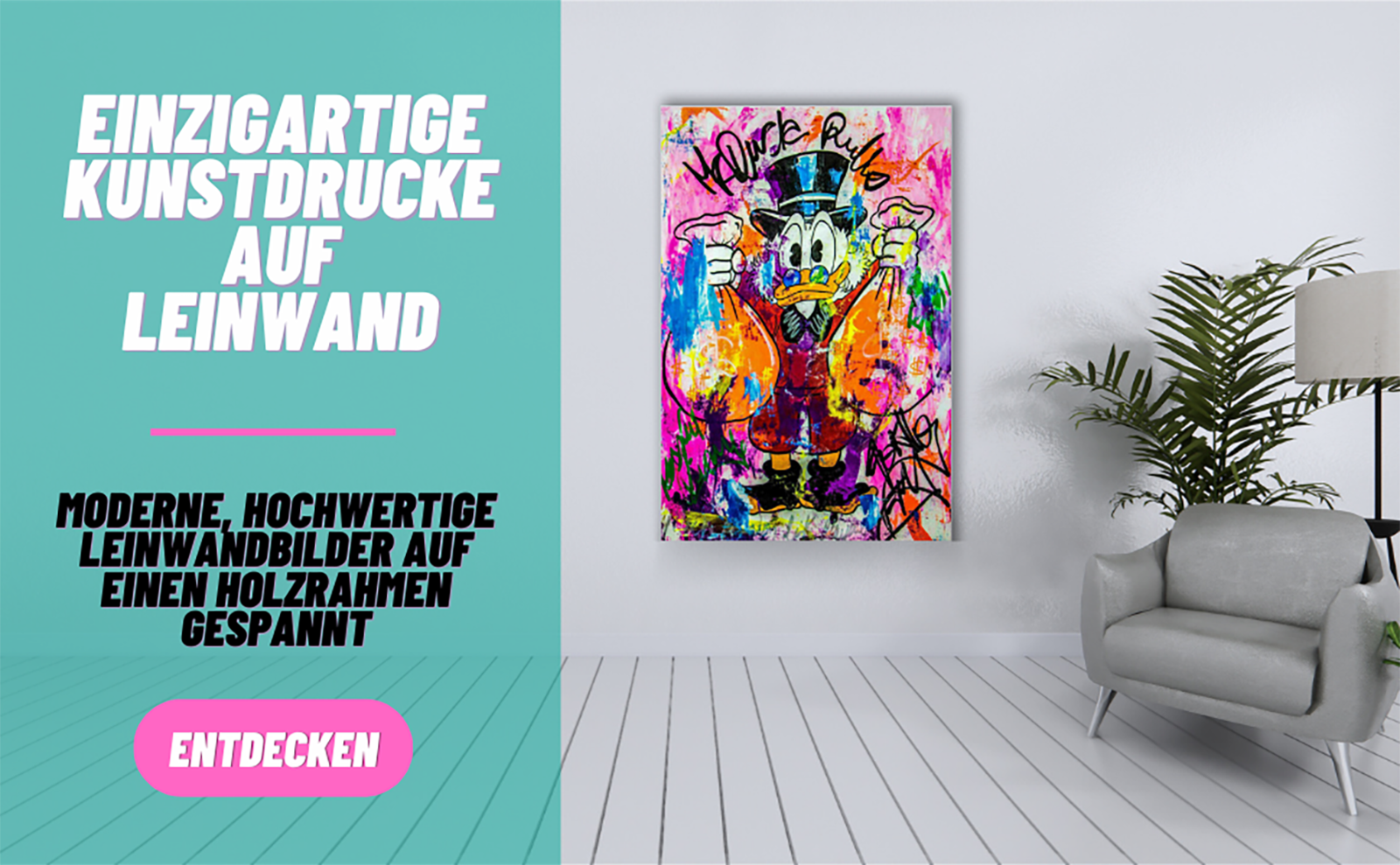 Leinwand Bilder Mike Tyson Boxer  PopArt Wandbilder -Hochwertiger Kunstdruck B8451