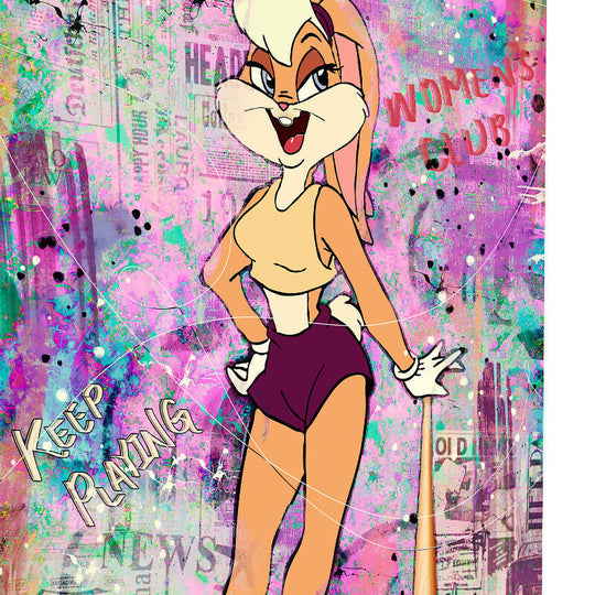 Leinwand Bilder Lola Bunny Burn Pop Art Wandbilder -Hochwertiger Kunstdruck B8480