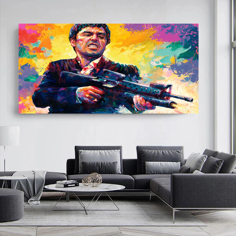 Leinwand Bilder Tony Montana Pop Art Wandbilder -Hochwertiger Kunstdruck B8465