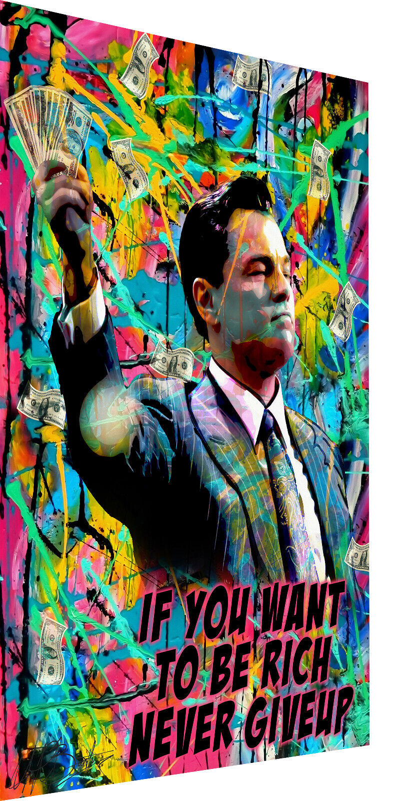 Leinwand Bilder Wolf of Wall Street Pop Art Wandbilder -Hochwertiger Kunstdruck B8497