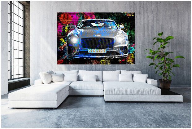 Leinwand Bilder Sportwagen Hustle Abstrakt Wandbilder -Hochwertiger Kunstdruck B8413