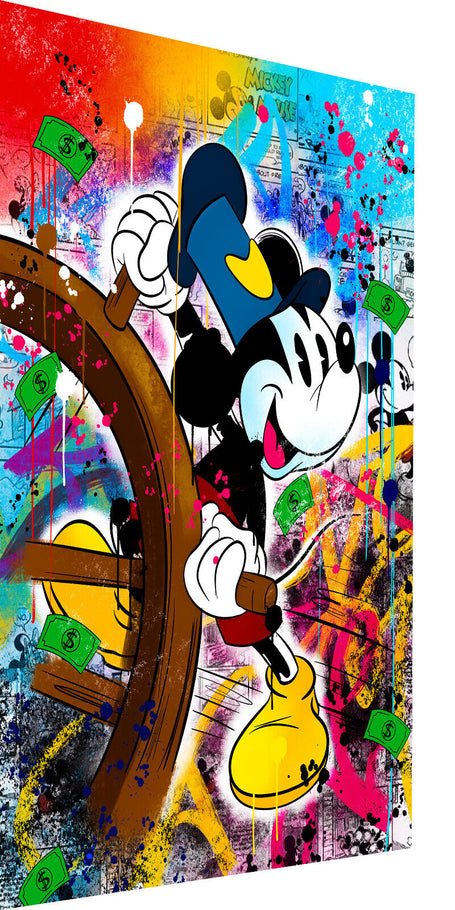 Leinwand Bilder Micky Maus Kapitän Pop Art Wandbilder-Hochwertiger Kunstdruck B8435