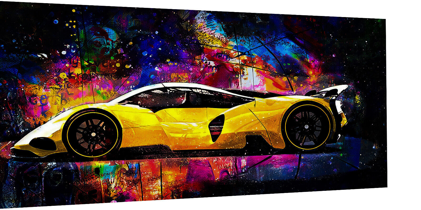 Leinwand Bilder Sportwagen Autos Pop Art Wandbilder -Hochwertiger Kunstdruck B8361