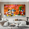 Leinwand Bilder Micky Love Minnie Pop Art Wandbilder-Hochwertiger Kunstdruck B8334