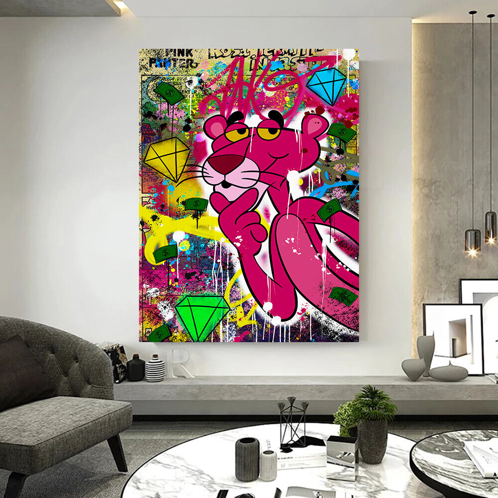 Leinwand Bilder Panther Denker Pop Art Wandbilder -Hochwertiger Kunstdruck B8492