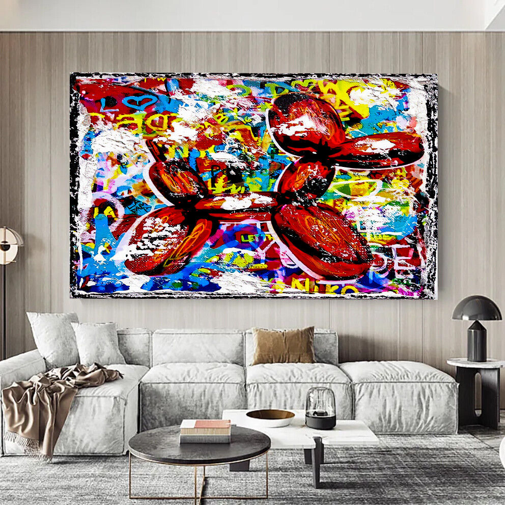 Leinwand Bilder Balloon Dog  Hund Pop Art Wandbilder -Hochwertiger Kunstdruck B8377