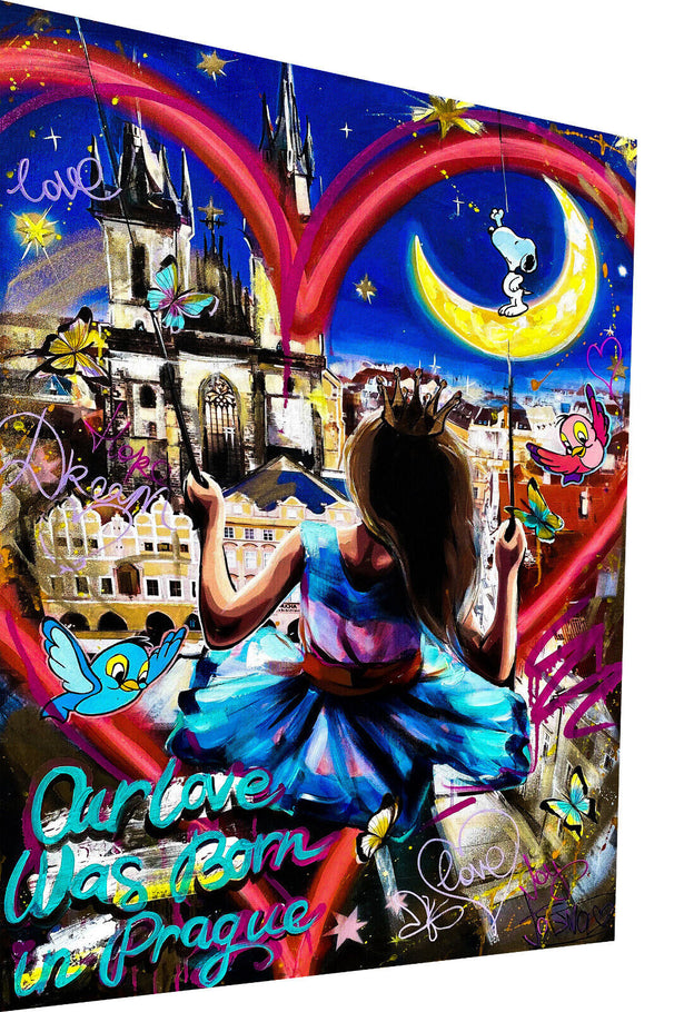 Leinwand Bilder love was born  praguePop Art Wandbilder -Hochwertiger Kunstdruck B8358