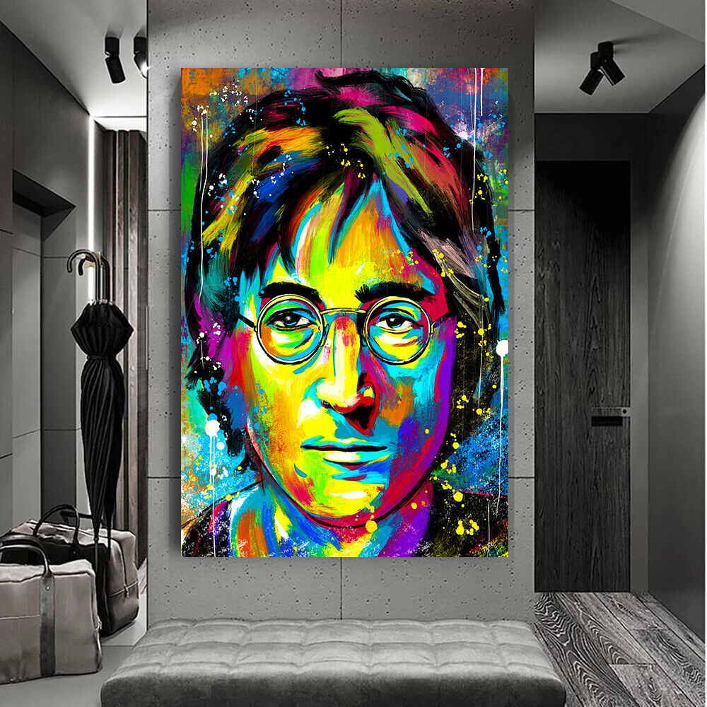 Leinwand Bilder John Lennon Beatles Abstrakt Wandbilder -Hochwertiger Kunstdruck B8448