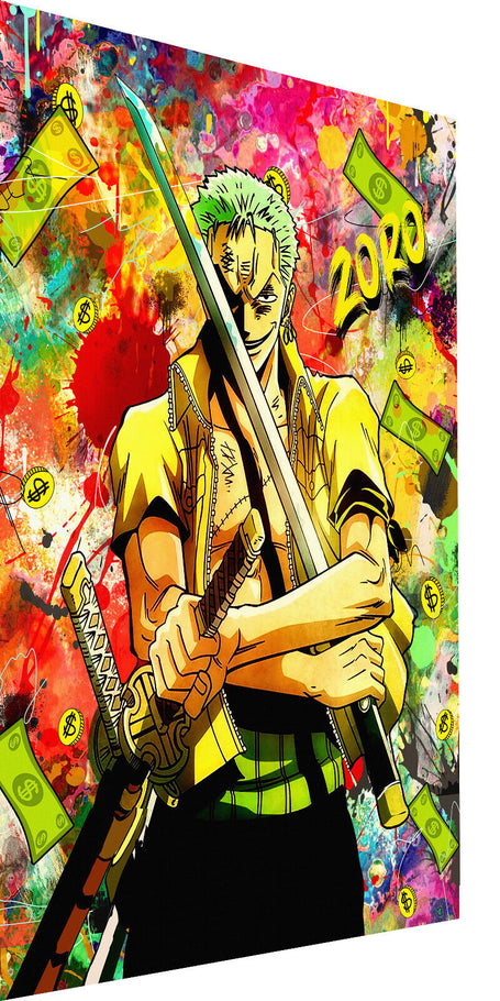 Leinwand Bilder One Piece Zoro Anime Wandbilder -Hochwertiger Kunstdruck B8410