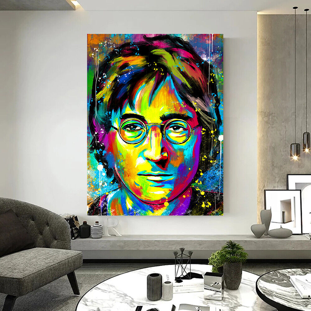 Leinwand Bilder John Lennon Beatles Abstrakt Wandbilder -Hochwertiger Kunstdruck B8448