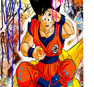 Leinwand Bilder Dragon Ball Son Goku Pop Art Wandbilder -Hochwertiger Kunstdruck B8447